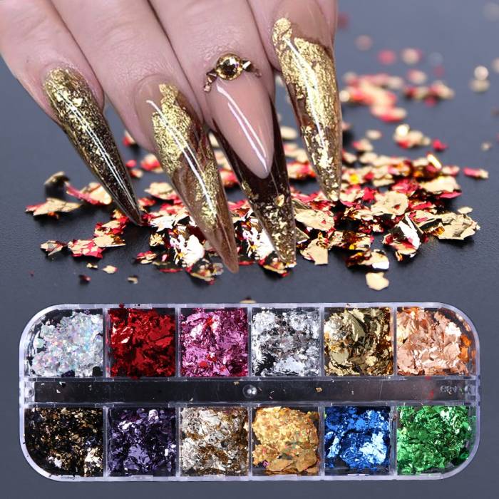 Hot Sale Mixed Gold Silver Foil Nail Art Foil Stickers Decoration